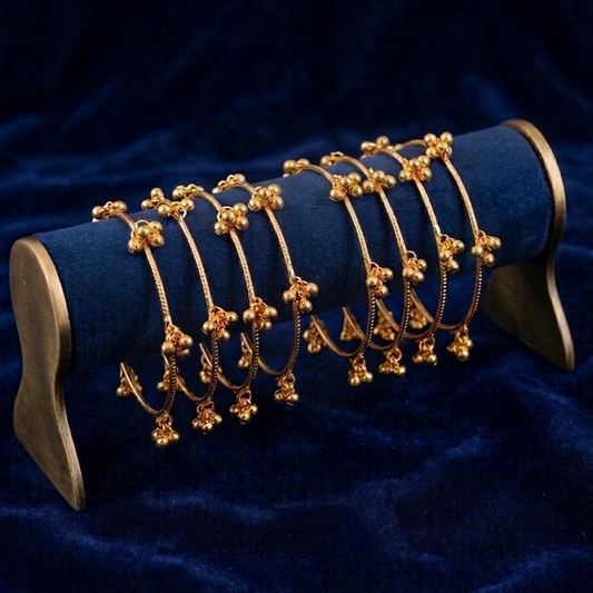 Lovelyesh Traditional Kashmiri Gold-Plated Beaded Bangles